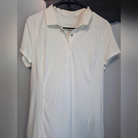 IDEOLOGY Womens White Collared Short Sleeve Shift Dress Size Large - Picture 4 of 9